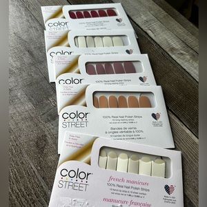 Color street lot of nails meet me in Paris, Munich mulberry, Swiss & tell